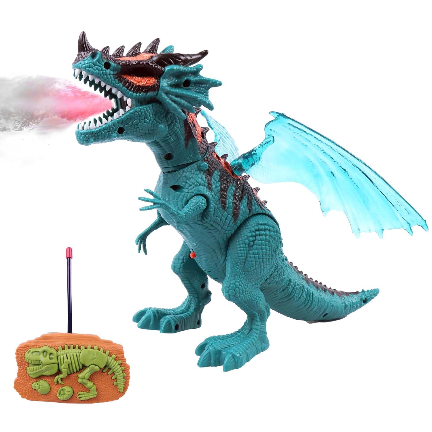 Toyshine Remote Control Walking Dinosaur T-Rex with Water Mist